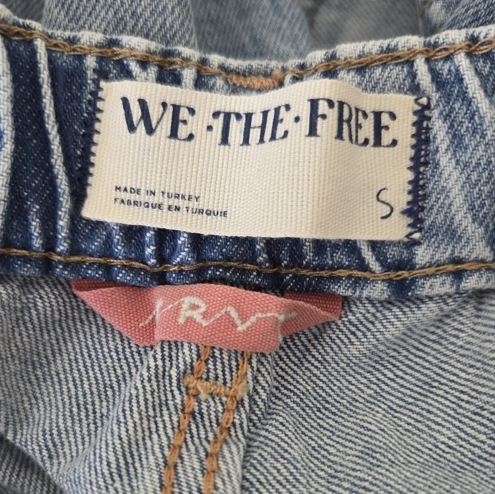 Free People We The Free Curvy Outlaw Wide‎ Leg Denim Jeans Tie Front